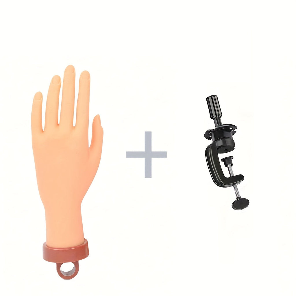 Silicone Nail Practice Hand Model with Desktop Stand – Flexible Realistic Fake Hand for Nail Art Training — image 9