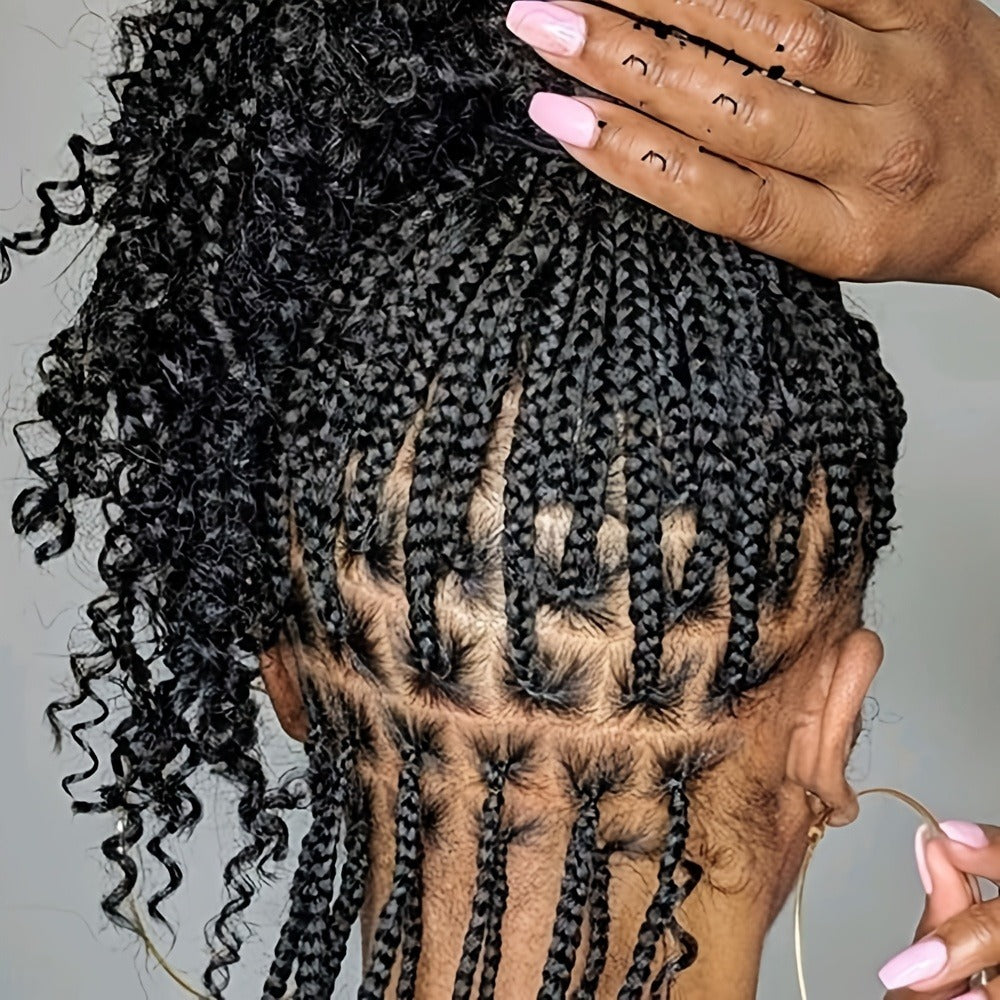 Goddess Square-Braid Wig with Curly Ends in 14- or 16-Inch Lengths and Black, Burgundy or Brown Colors — image 5
