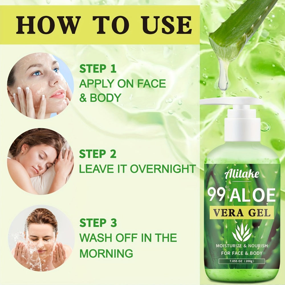 99% Pure Aloe Vera Gel 200ml / 7oz Fresh-Harvested Within 12 Hours for Bath Time, Home Spa and Personal Care — image 6