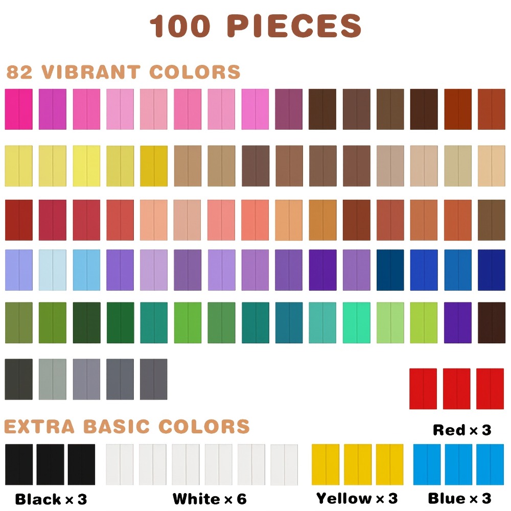 Polymer Clay Kit 50 or 100 Vibrant Colors, Oven Bake Modeling Clay with the Listed Color, Size or Set Options for Everyday Us