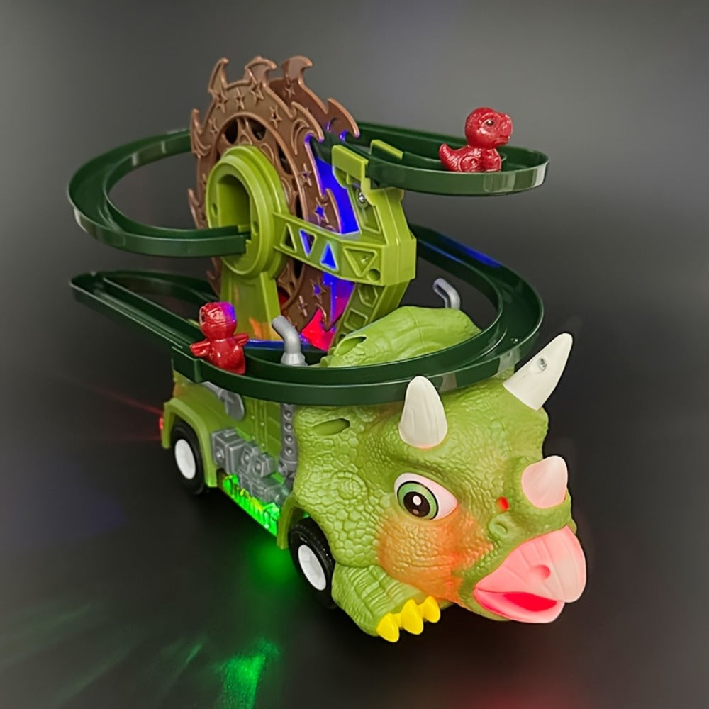 Toddler Dinosaur Track Set Orbital Triceratops Electric Stair Slide Roller Coaster Toy with Music and Lights — image 15