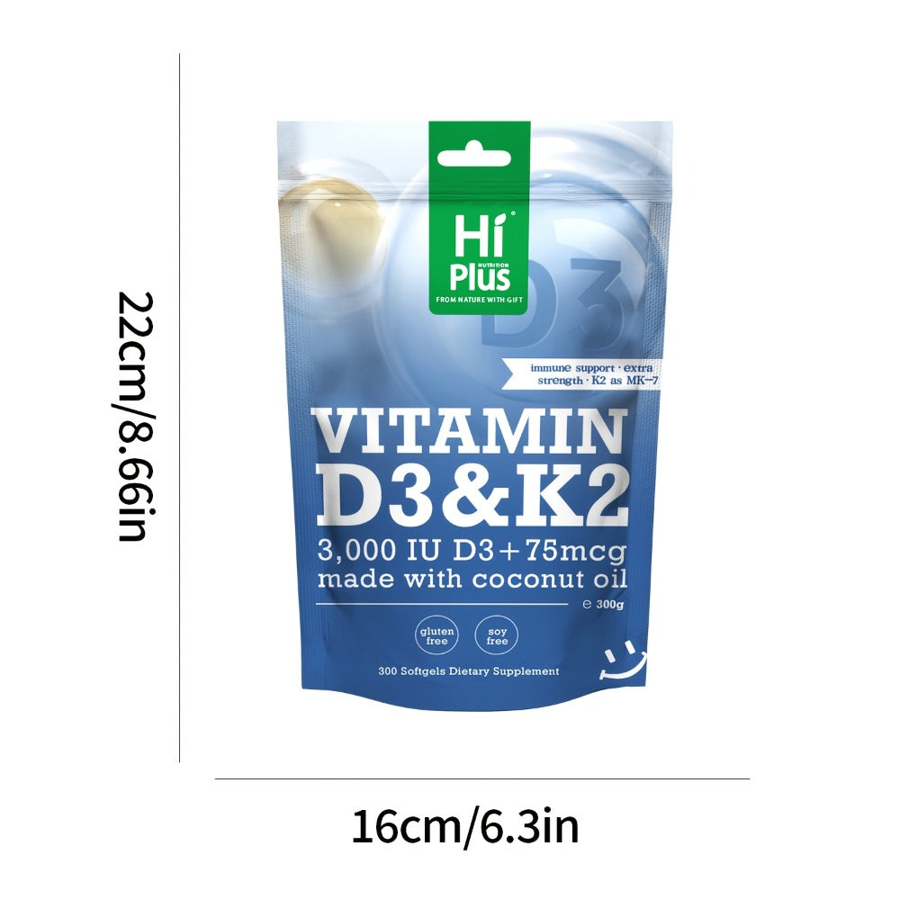 Vitamin D3 K2 MK-7 Supplement 300 Softgels for Bath Time, Home Spa and Personal Care, with the Listed Configuration — image 5