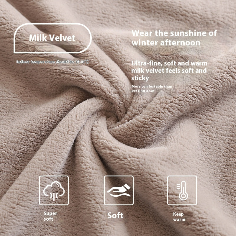 Winter Fleece Lining Plus Size Milk Fiber Homewear Mid-length Men's Pajamas