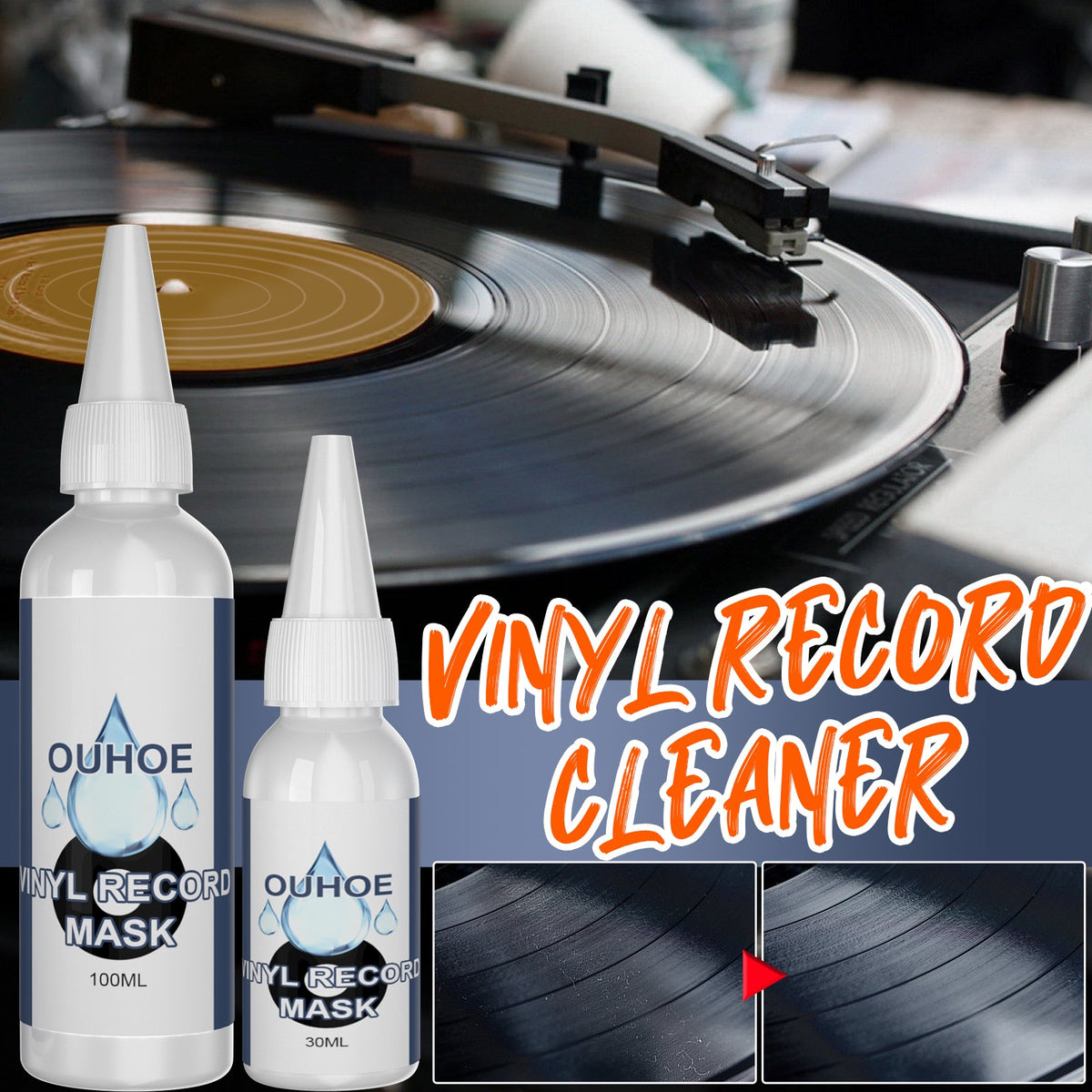 Vinyl Record Cleaner Removes Dirt Track Cleaner Removes Oil Removes Dirt Removes Anti-Static Carbon Fiber