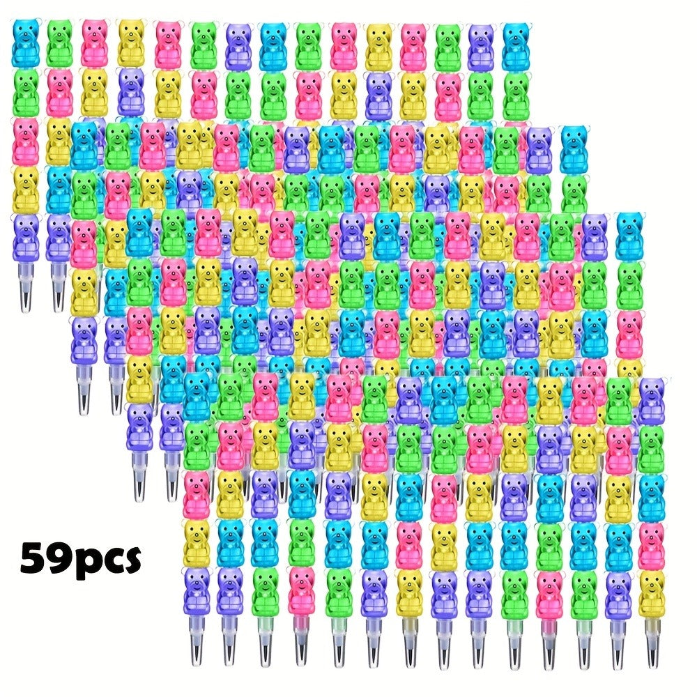 Bear Stackable Pencils 5-in-1 HB 59pcs No Sharpening Needed for Parties, Celebrations and Guest Favors — image 4