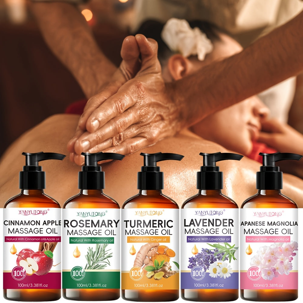 100 ml Pump-Bottle Massage Oil in Lavender, Sakura, Cinnamon Apple or Rosemary, Plus Five-Bottle Gift Set — image 12