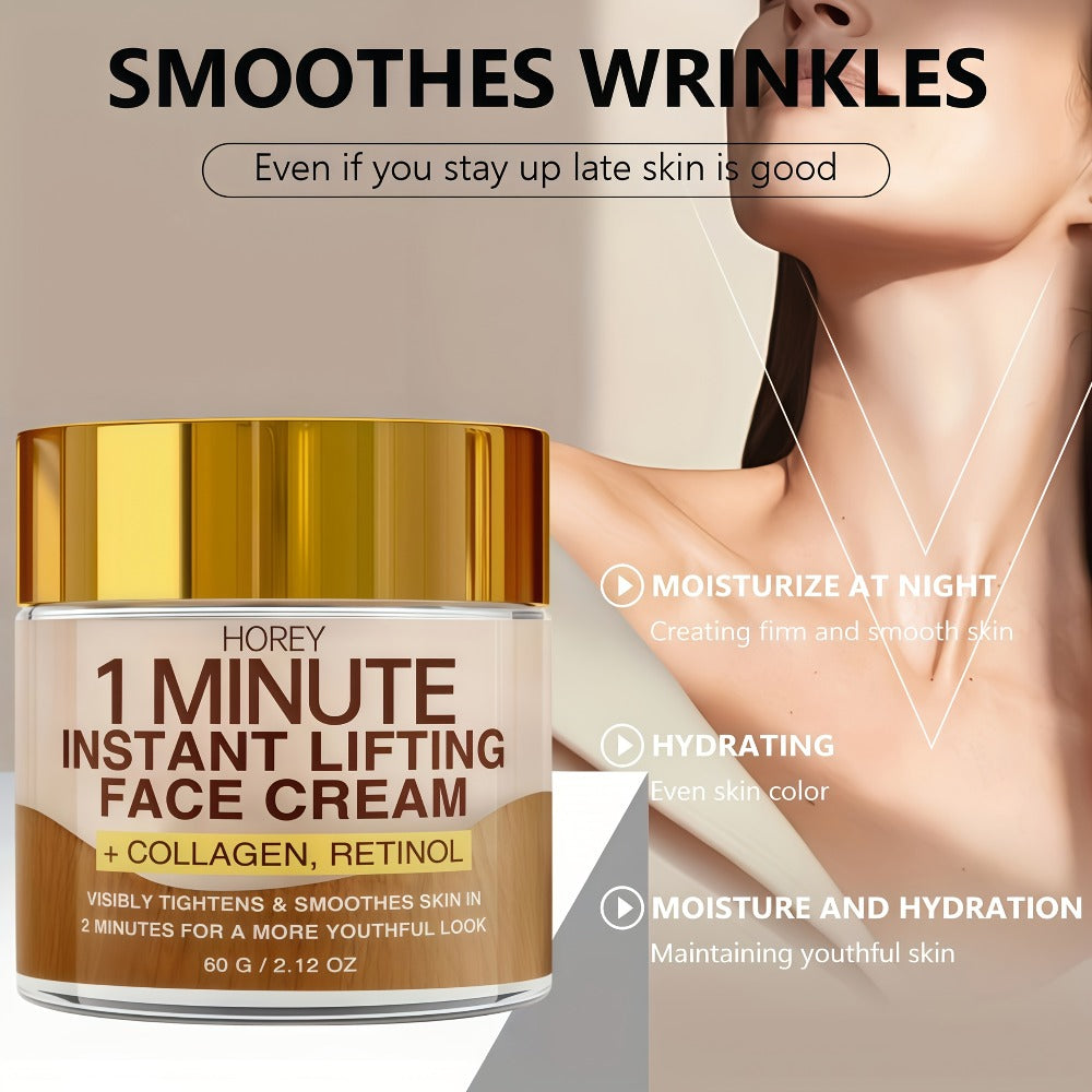 Face Cream with Retinol & Collagen 2.12oz - Instant Lifting Deep Hydration Smooths Fine Lines for Bath Time, Home Spa and Per