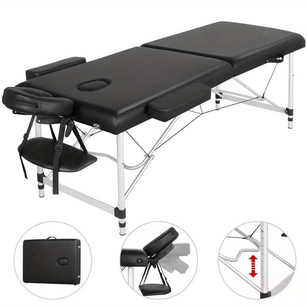 Portable Massage Table Foldable Aluminum Spa Bed, 3-Fold Adjustable Height 24" Wide Padded Treatment Bed — image 9