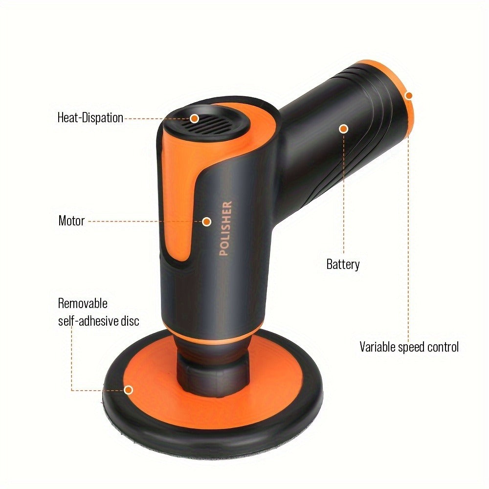 Car Polisher with 100W Cordless Rotary Body, Type-C Charging Port and Rechargeable Battery for Wax Application — image 5
