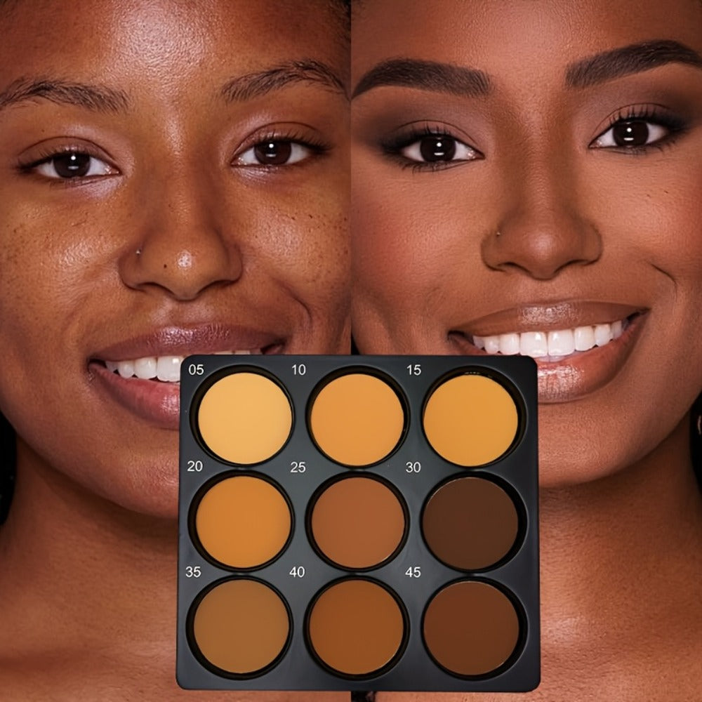 9 Color Contour Palette Matte Waterproof Full Coverage Concealer Eyeshadow Foundation Primer Oil Control 3D Face Sculpting Na