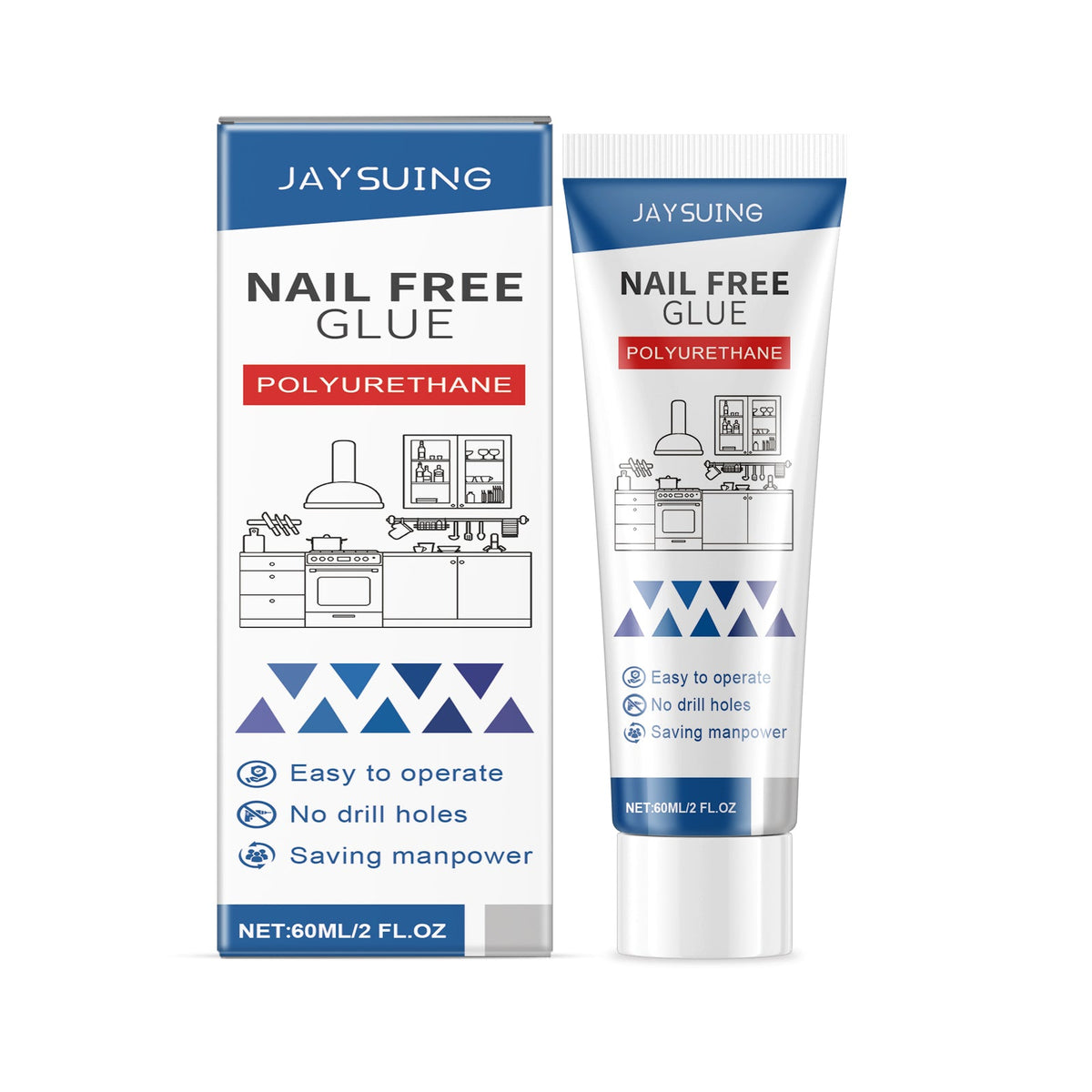 Nail Free Adhesive Home Wood Metal Ceramic Plastic Daily Home Durable Stable Nail Free Adhesive - V.I.P Digital Presence