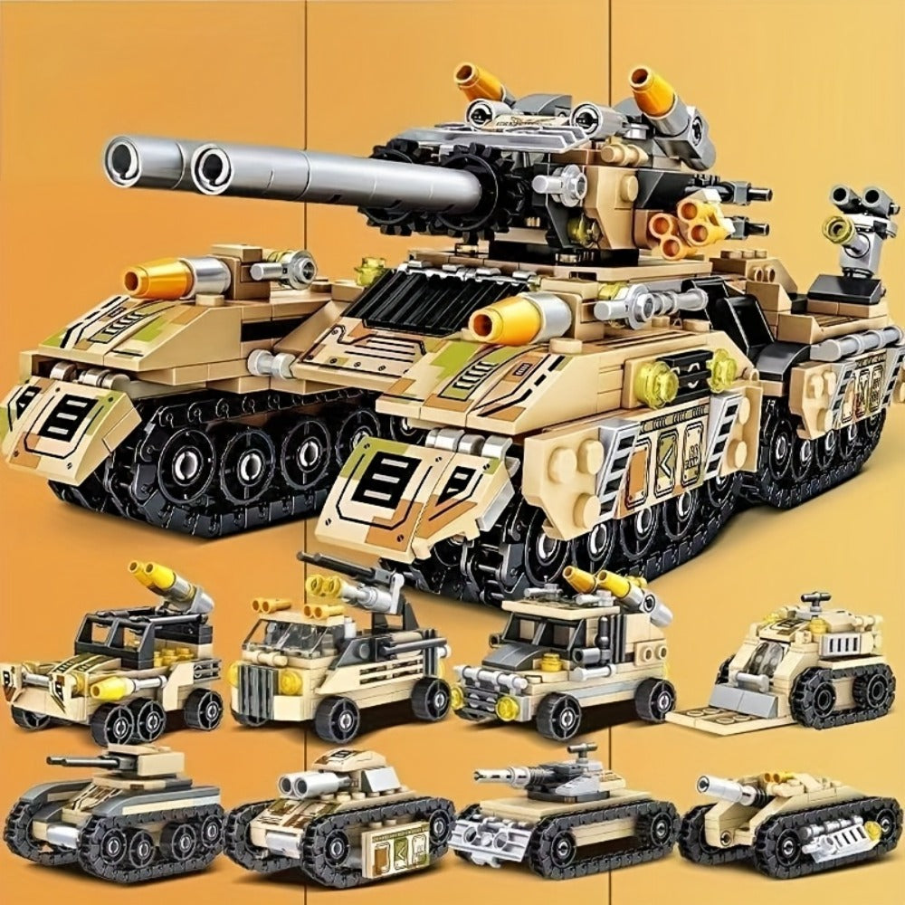 1628-Piece 8-in-1 Tank Building Block Model with White, Yellow, Bagged and Boxed Checkout Options — image 6