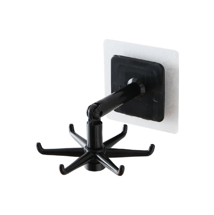 360 Degrees Rotated Kitchen Hooks Self Adhesive 6 Hooks Home Wall Door Hook Handbag Clothes Ties Bag Hanger Hanging Rack - V.I.P Digital Presence