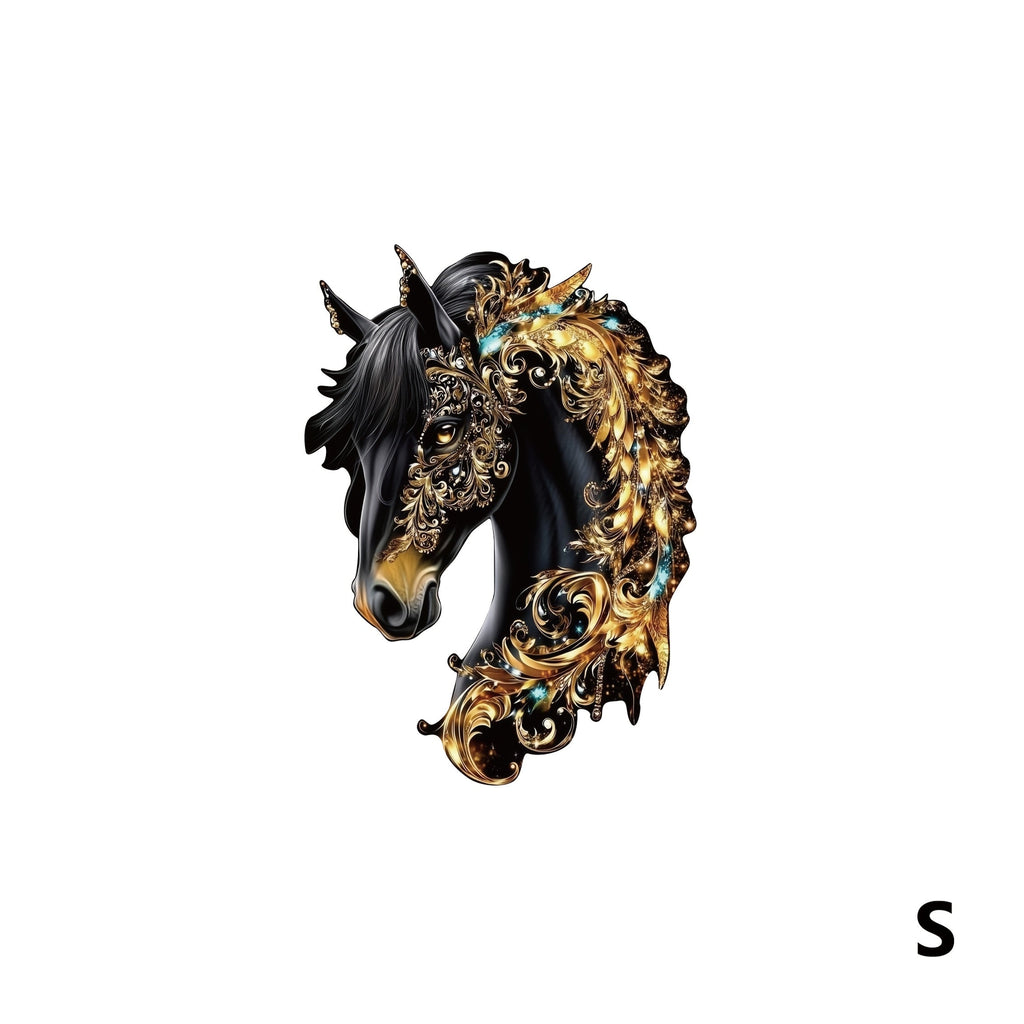 Ornate Horse Silhouette Wooden Jigsaw Puzzle with Gold-Tone Scrollwork in Three Size Options for Display — image 16
