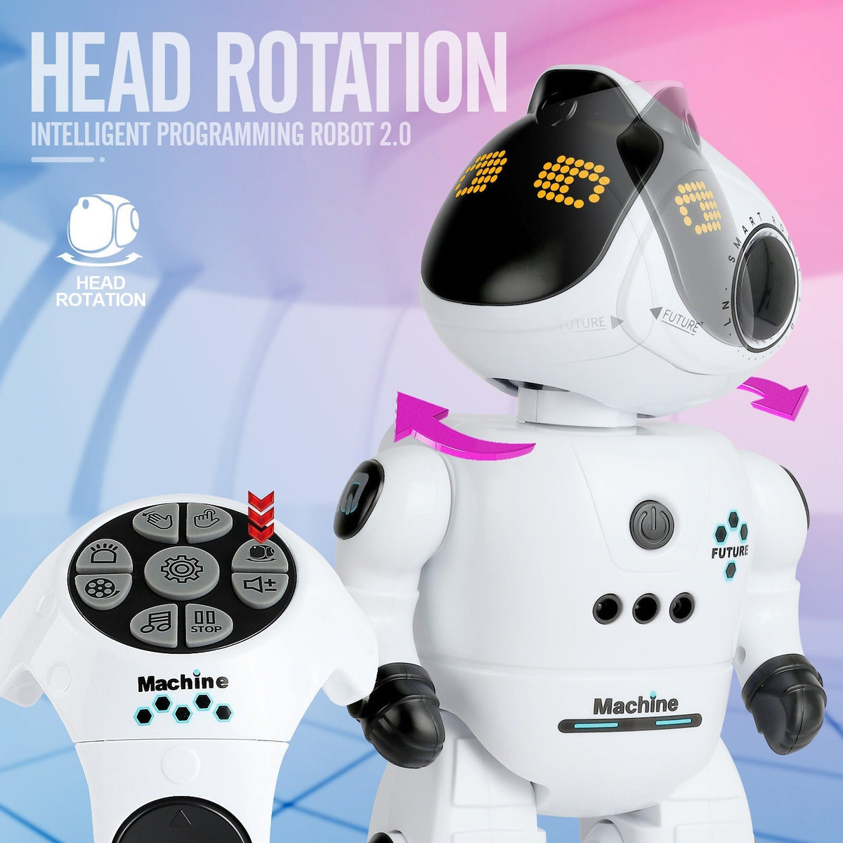 Gesture Control RC Robot Toy for Kids, Voice Recording, Programming, EMO LED Infrared Intelligent Interactive Robot — image 1