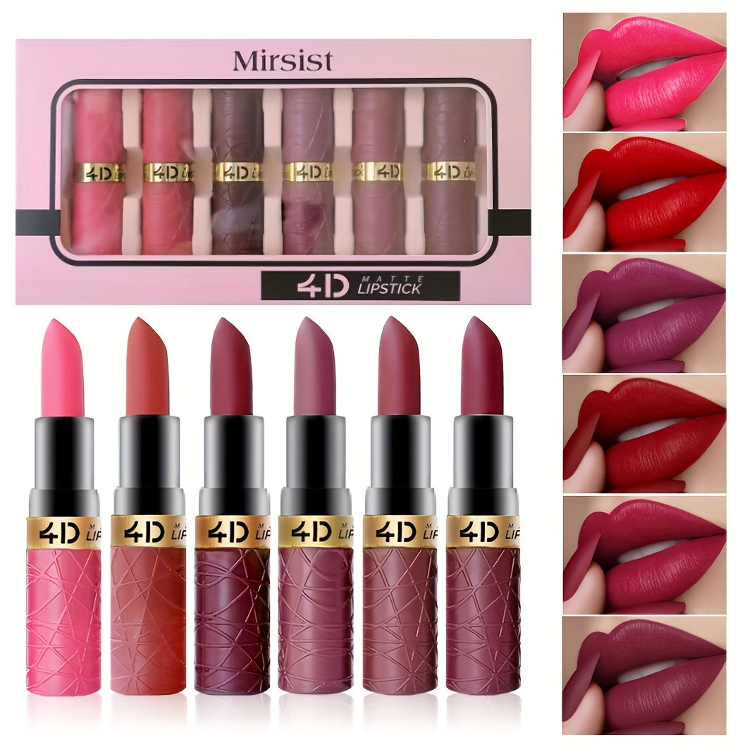 Lip Gloss Set by Mirsist with 6 Matte Lip Colors, Coordinated Nude and Red Tones and Display Case — image 6