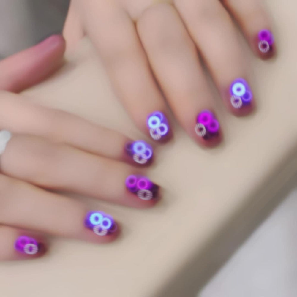 Gel Nail Polish Set with XEIJAYI Label, 4 Purple Iridescent Cat Eye Colors and M130 Gel Shade — image 12