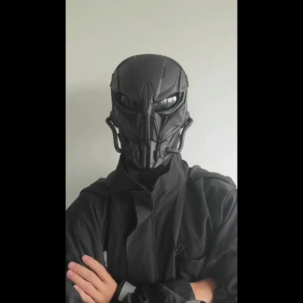 Silver-Plated Mechanical Costume Mask with Full-Face Sci-Fi Design and Sculpted Black Interior — image 12