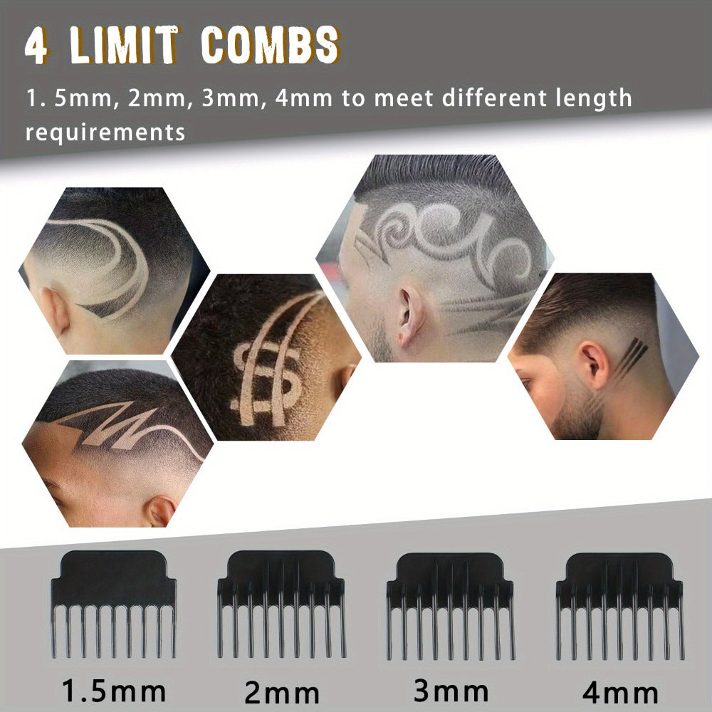 T-Blade Trimmer for Men Cordless Rechargeable – Nano Titanium Alloy Blades LED Display 4 Guide Combs 1.5-4mm — image 9