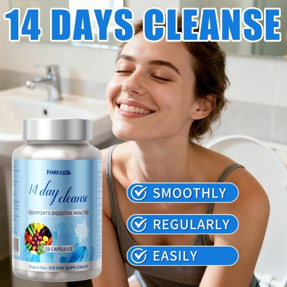 Colon Cleanse Capsules with Senna Leaf, Psyllium Husk & MCT Oil, 14-Day Advanced Gut Detox & Digestive Support Formula — imag