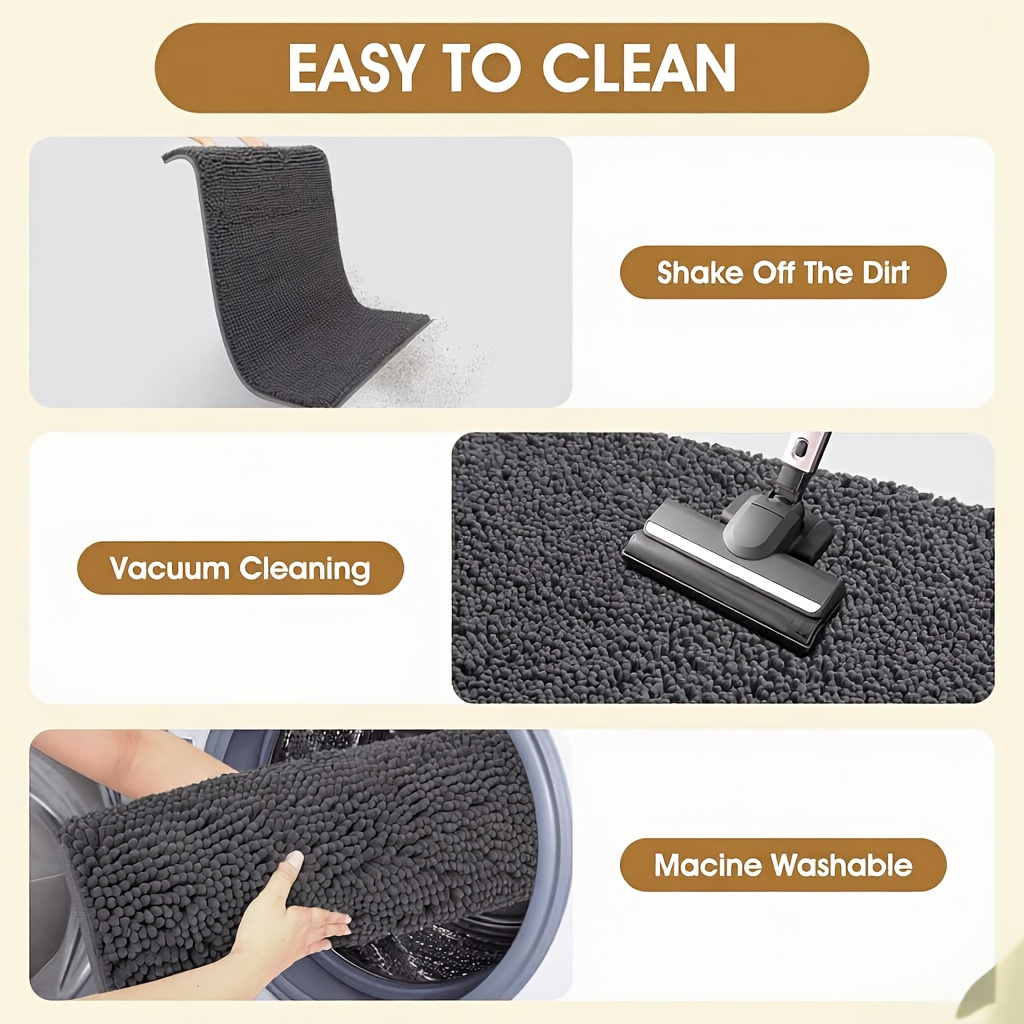Chenille Dog Door Mat Super Muddy Paws Pet Rug Gingham Entryway Mat Indoor Outdoor Multiple Sizes & Colors — image 26