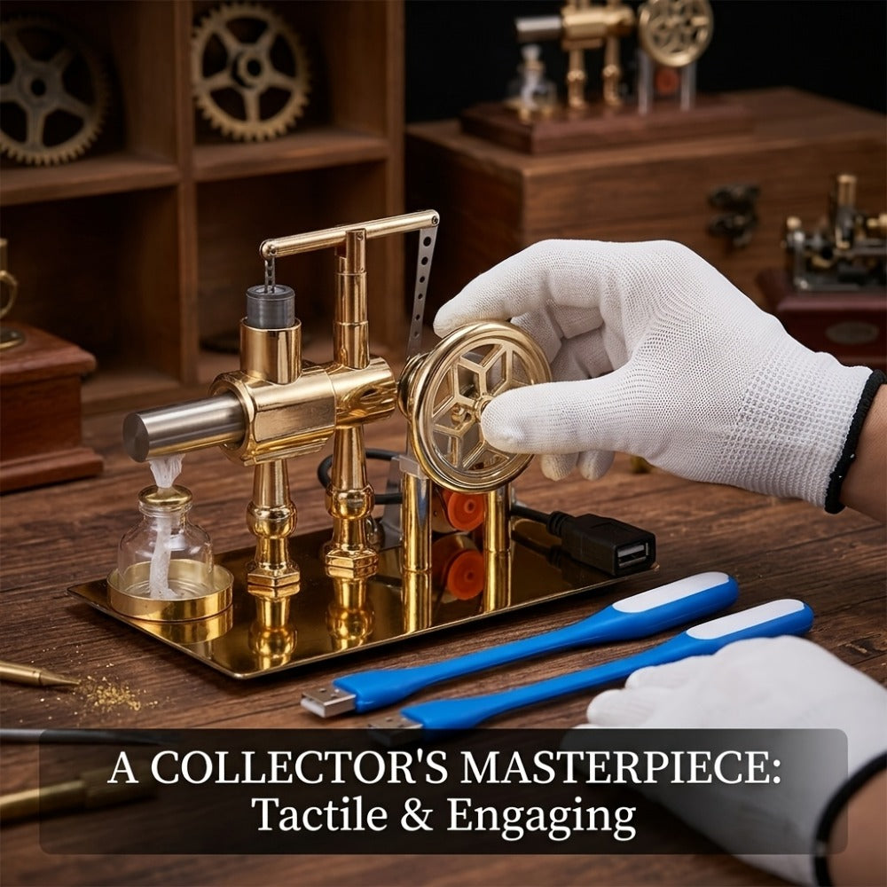 Stirling Engine Generator Kit Single Cylinder Stainless Steel, Real Working Heat Engine Model Generates Electricity — image 2