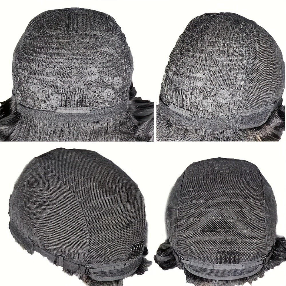 Layered Pixie Human Hair Wig with Side Bangs in #4 Brown, #99J Burgundy or #1 Black Color Options — image 8