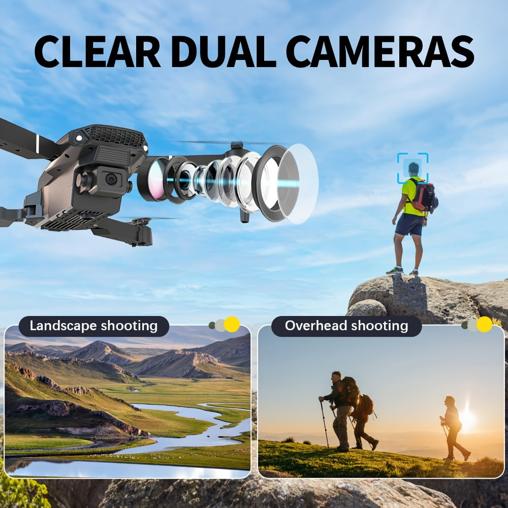 E88 Foldable Drone with Dual Camera with the Listed Color, Size or Set Options for Everyday Use — image 7