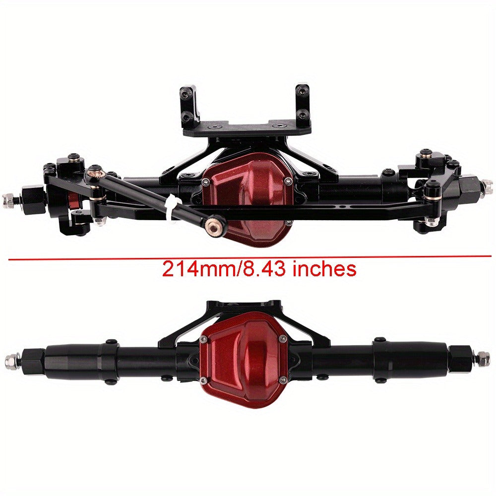 SCX10 Metal Axle Upgrade Kit CNC Aluminum Alloy Front & Rear Straight Axles – Compatible with Axial SCX10 90046 90047 1/10 RC