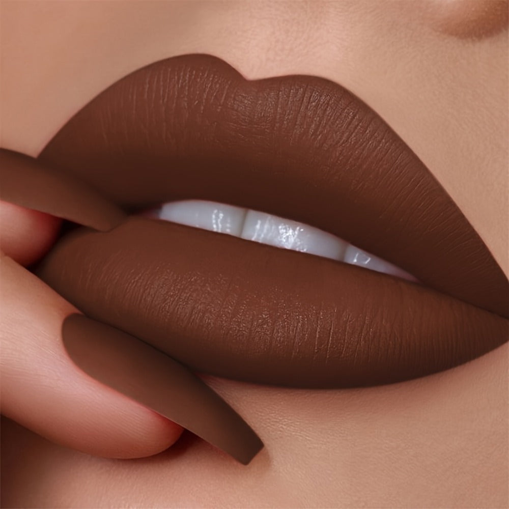 Bear Lip Glaze Set 3 Colors, Cute Bear Packaging Velvet Matte Waterproof Liquid Lipstick in Brown Pink & Red — image 4