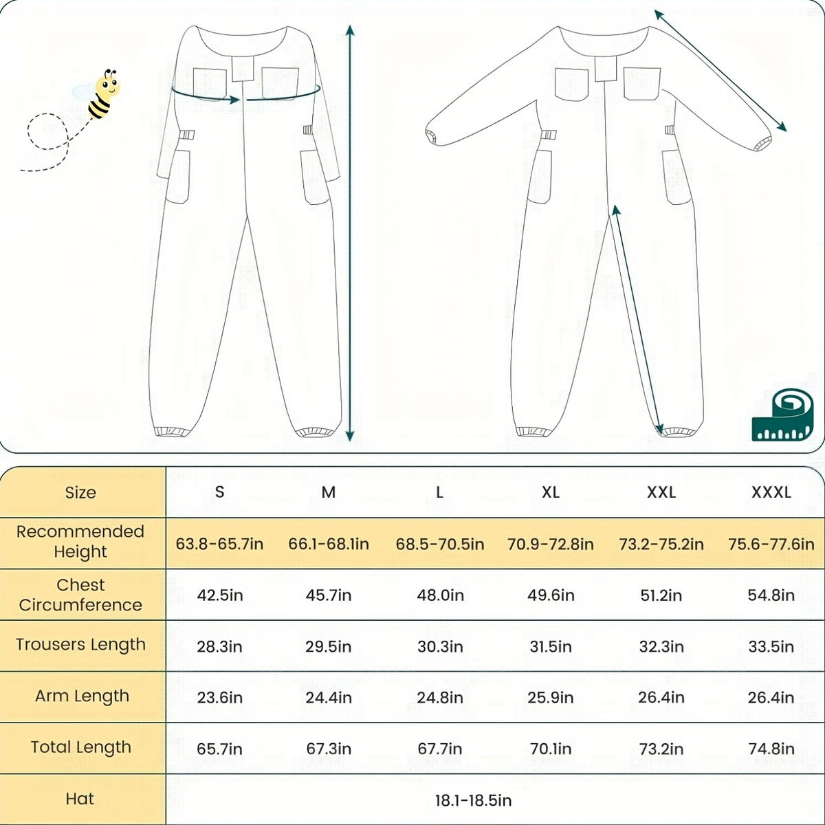 Beekeeping Suit Triple Layer Sting-Resistant Gloves 2 Veils S-3XL for Garden, Patio and Yard Use — image 10