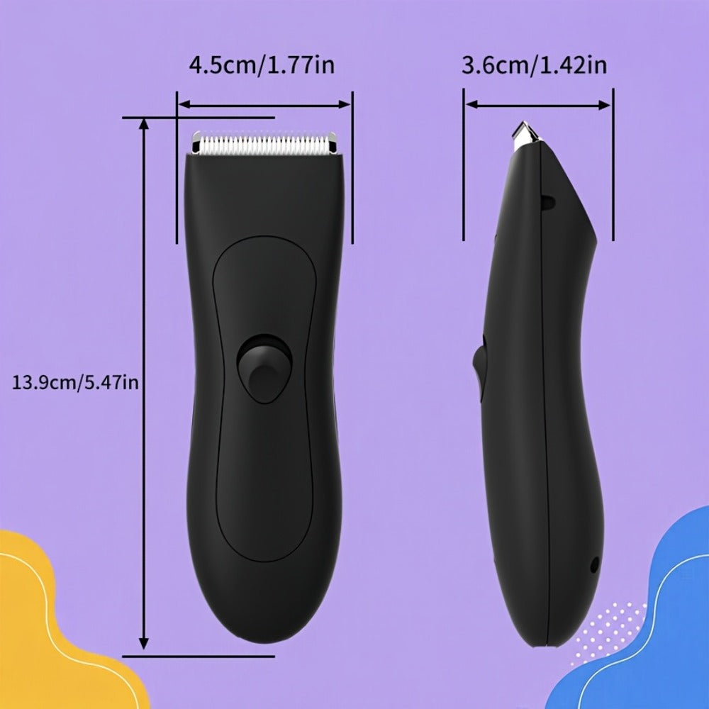 Ceramic-Blade Body Hair Trimmer with IPX6 Rating, Two Guide Combs and Black or Purple Options — image 7