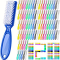 Fingernail Scrub Brush Set 120pcs Bulk – Handle Grip Nail Cleaning Brushes with Soft & Stiff Bristles, Manicure Pedicure Nail