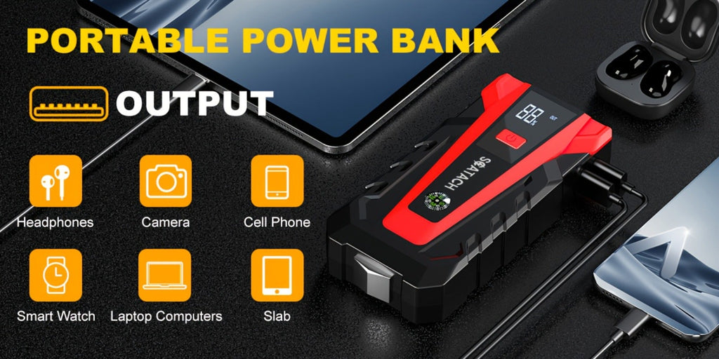 12V Jump Starter with Scatach-011 Base Model or Q27B Start-and-Inflation Package, Digital Display and Clamps — image 15