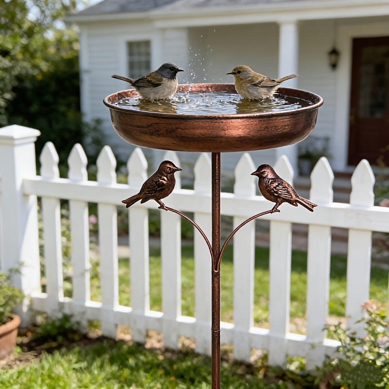 Bird Feeder Cast Iron Vintage, Bird Bath Garden Outdoor Yard Decor for Garden, Yard and Pest Management — image 1
