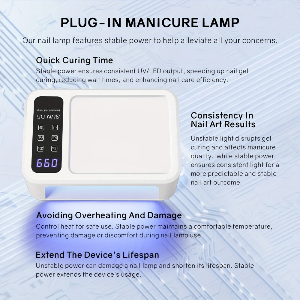 Sun-D5 Dual-Hand UV/LED Nail Lamp with 108-Bead Label, Removable Base, LCD and Four Timers — image 8