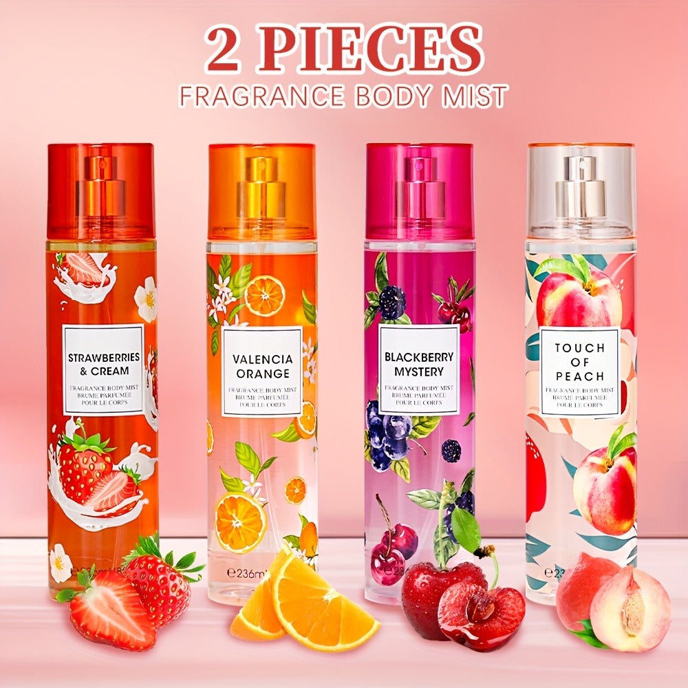 Two-Piece Fruit Scent Body Mist Set, 8 fl oz / 236ml Bottles in Nine Exact Matching Scent Options — image 2