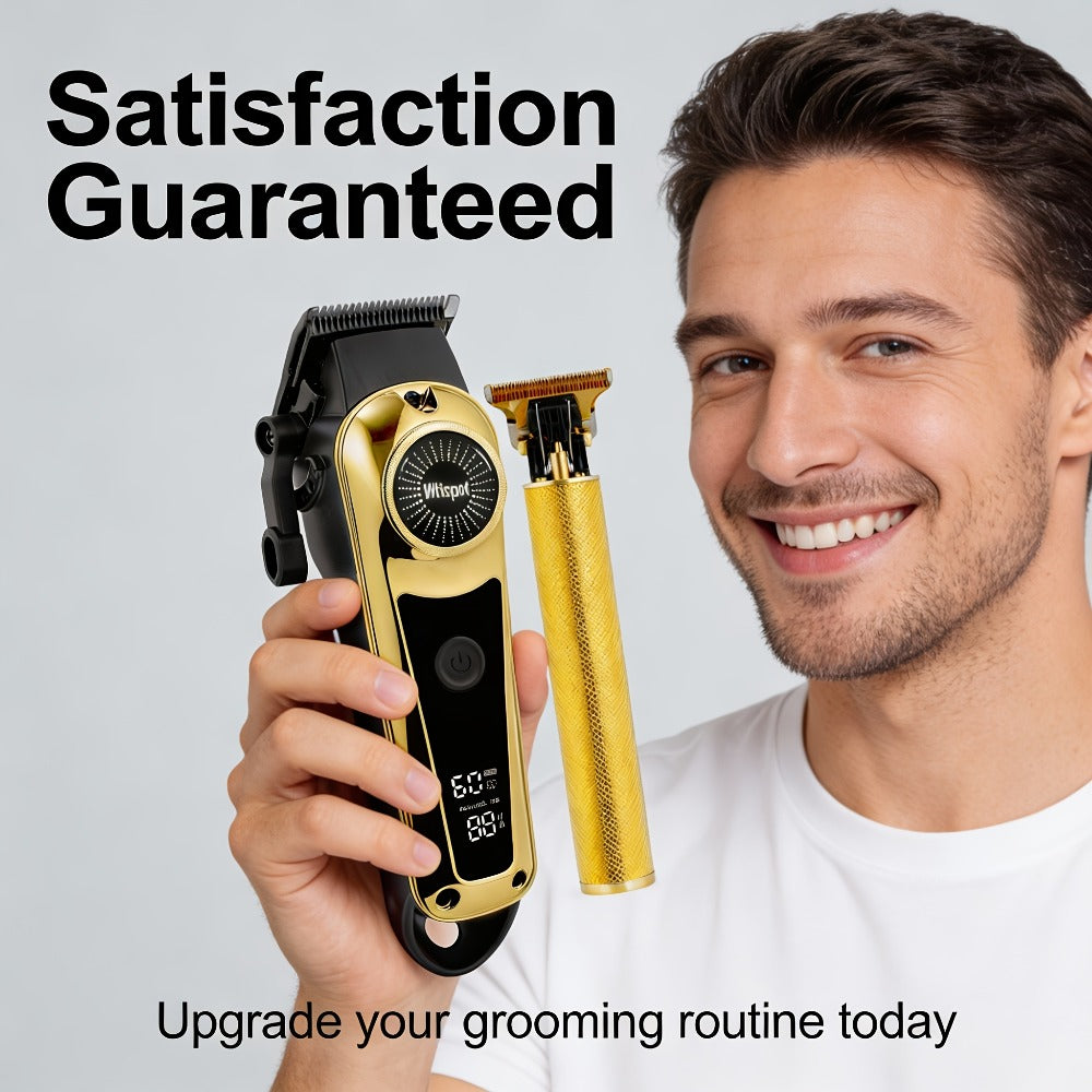 Hair Clipper Whistpot Two- or Four-Piece Cordless Grooming Set with USB Charging and Battery Displays — image 8