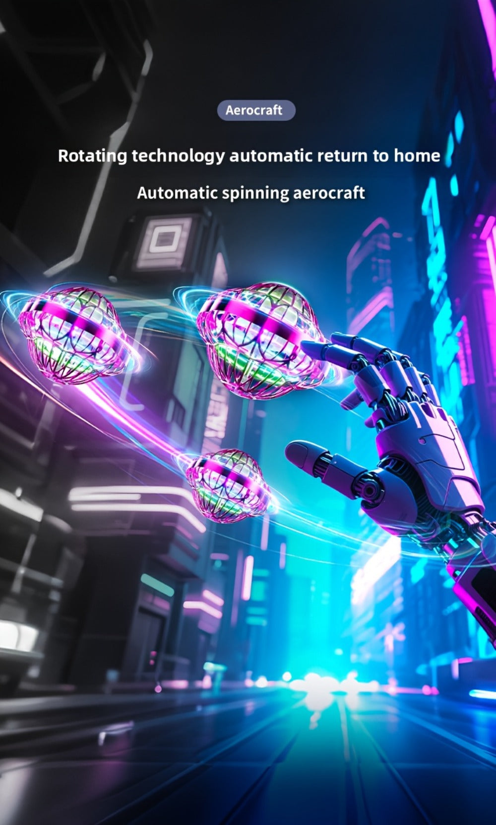 UFO Flying Ball Toy Smart Sensor Hovering Drone Hexagonal Spinning Saucer with the Listed Color, Size or Set Options for Ever