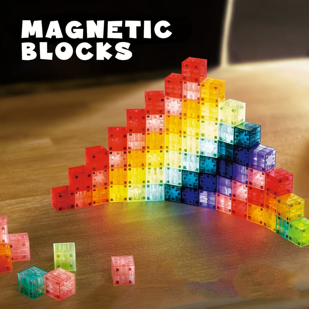 3D Magnetic Cubes 54PCS for Kids, True Three-Dimensional STEM Building with the Listed Color, Size or Set Options for Everyda