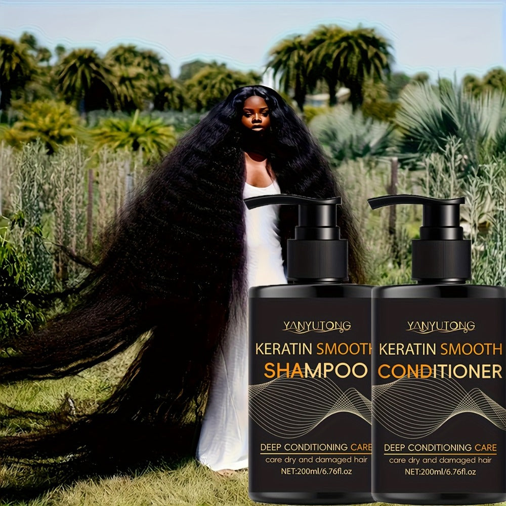 Keratin Smooth Shampoo and Conditioner in 200mL Pump Bottles with Duo, Shampoo-Only or Conditioner-Only Options — image 2