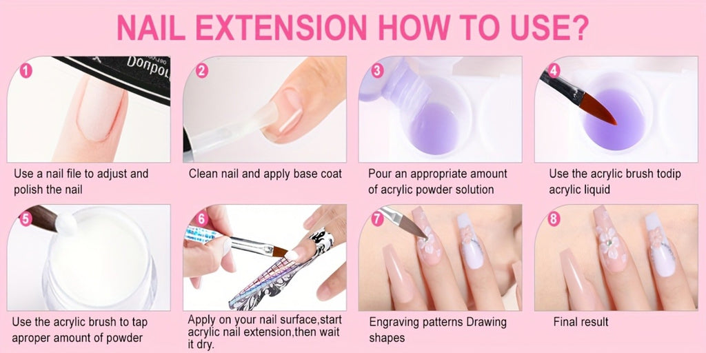 Complete Acrylic Nail Kit with Drill & UV LED Light, Colored Acrylic Powders & All Tools Included — image 15