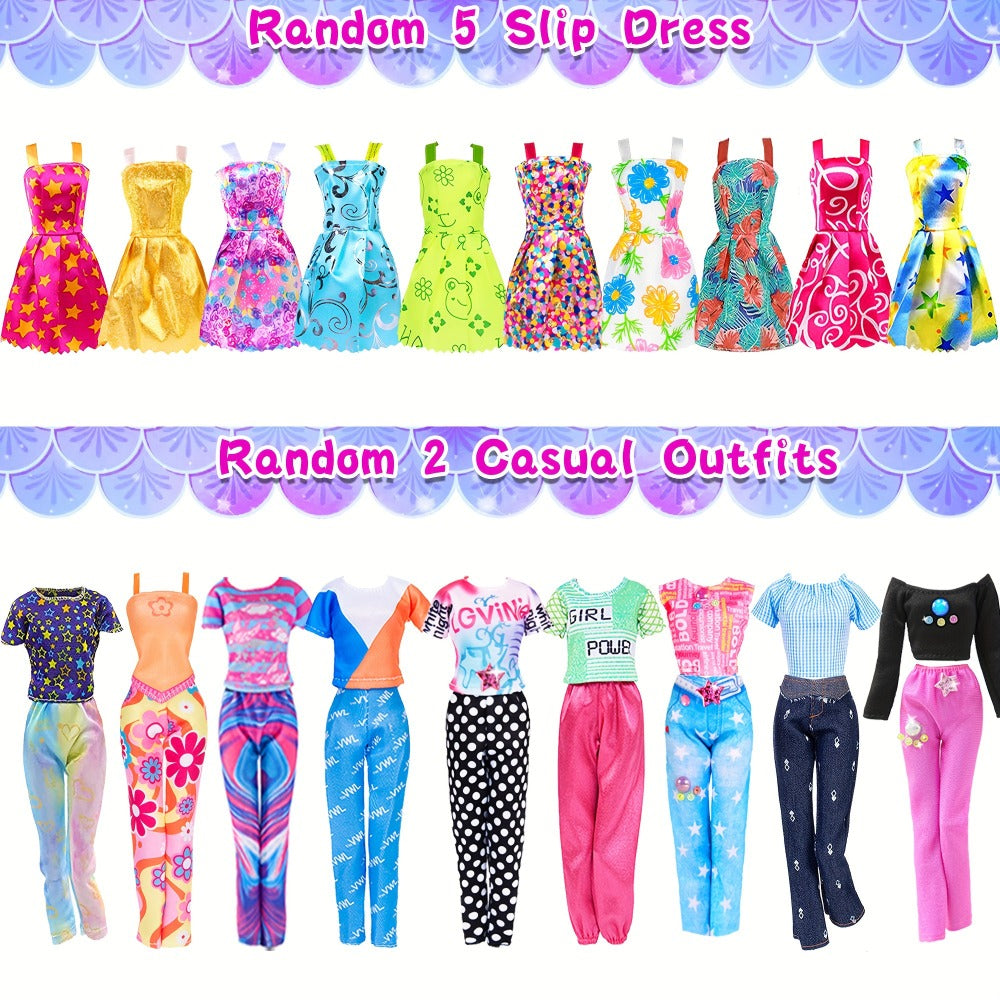 Fashion Doll Wardrobe Set 140pcs for 11.5 Inch Dolls, Deluxe Closet with Wedding Dress, Evening Gowns — image 11