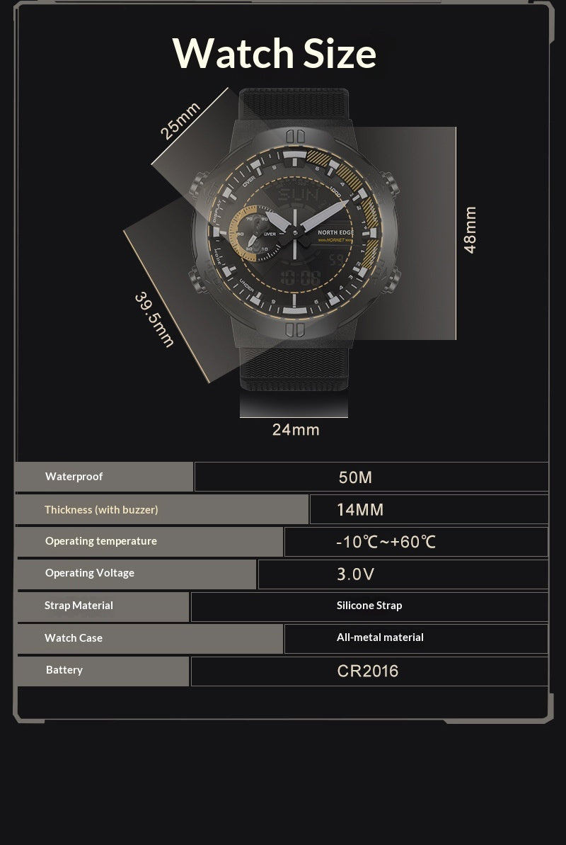 Men's Multifunctional Quartz Watch Movement Sports Wristwatch