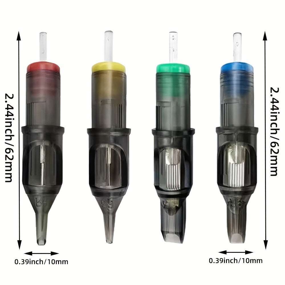 Tattoo Cartridge Needles 50Pcs Assorted - Poseidon TUV 0.30mm Stainless Steel RL RS M1 for Temporary Body Art, Festivals and 