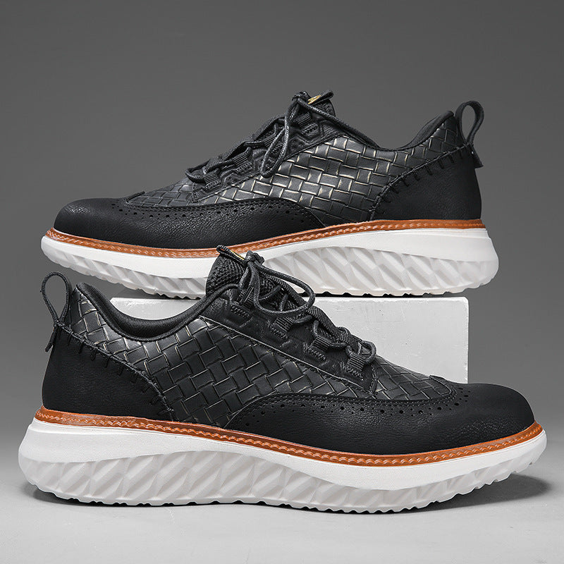 Breathable Woven-Texture Mens Sneakers