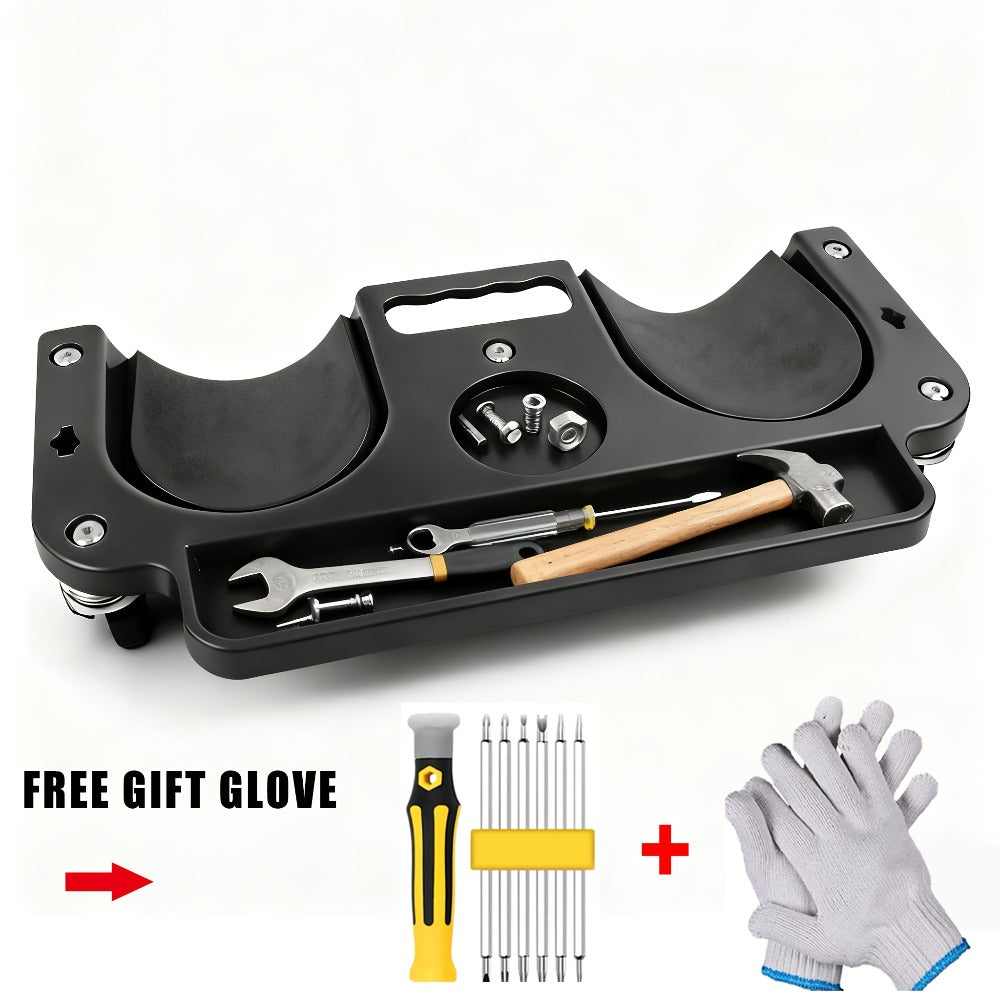 Rolling Knee Creeper Pad with Built-In Tool Tray – ABS High-Impact Frame, Cushioned Kneeling Pad for Car Repairs, Carpentry &