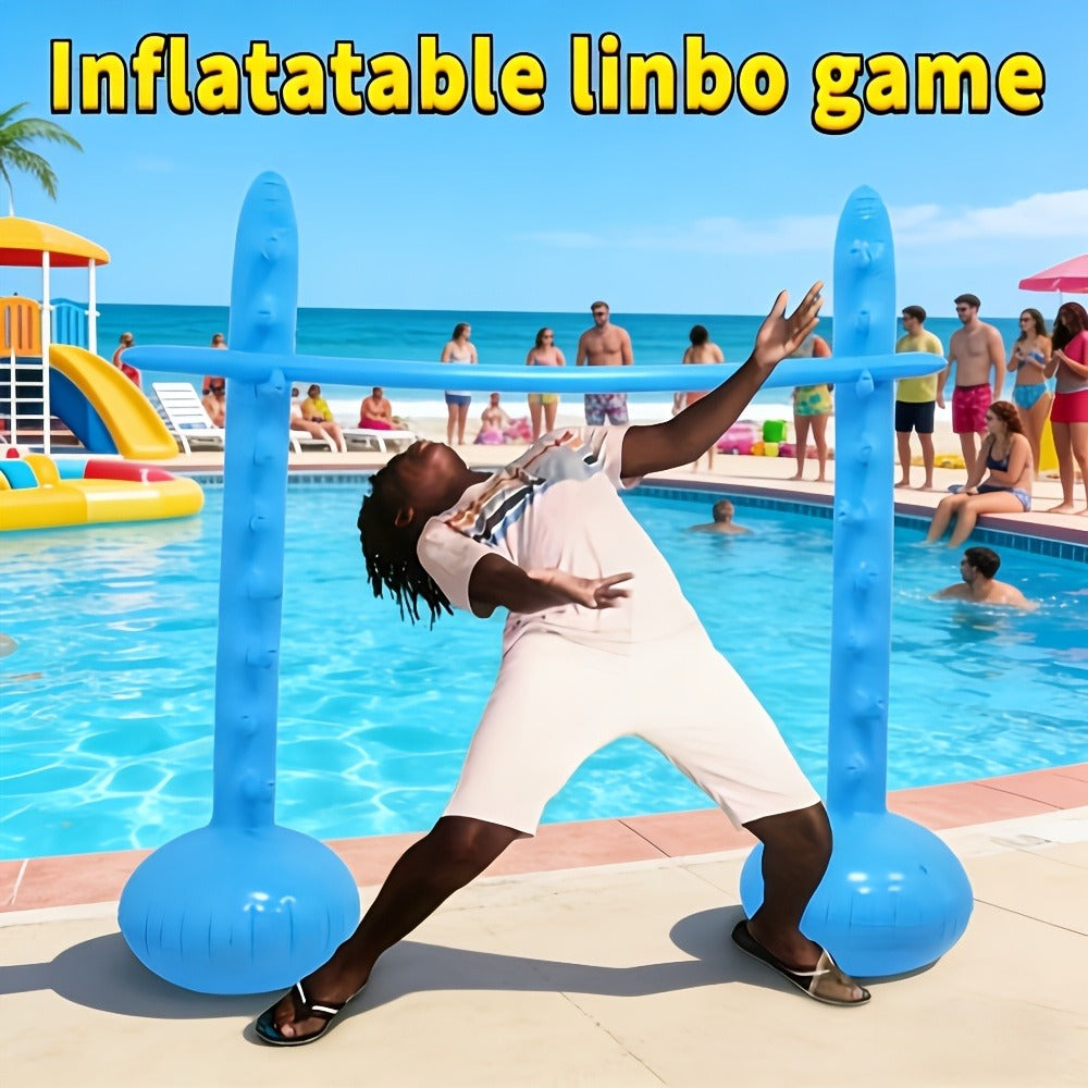 Blue Inflatable Limbo Game with Two Weighted-Base Uprights and Horizontal Bar for Outdoor Parties — image 5
