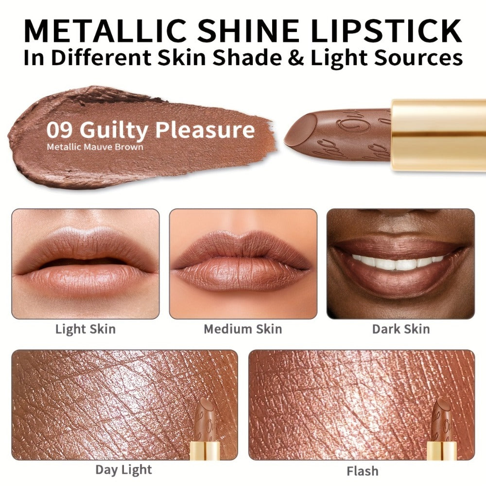 Lipstick Set, Oulac 3-Piece Metallic Finish Collection with Set 4 or Set 5 Color Selections — image 5