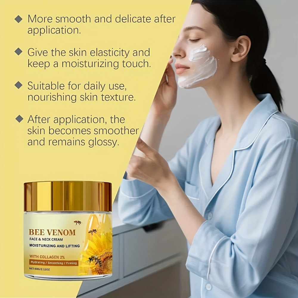 Face Cream Bee Venom and Collagen Two-Bottle Set for Morning and Evening Moisturizing Care — image 2